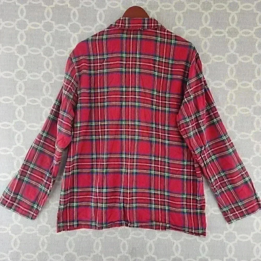 Banana Republic Red plaid Button Up Pajamas top Men's M